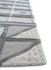 linear grey and black wool and viscose hand tufted Rug - Corner