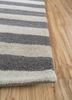 linear grey and black wool and viscose hand tufted Rug - Corner