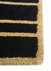linear grey and black wool and viscose hand tufted Rug - Corner