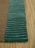 come around blue wool and viscose hand tufted Rug - Corner come around blue wool and viscose hand tufted Rug - Corner