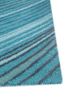 linear blue wool and viscose hand tufted Rug - Corner