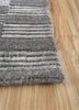 basis grey and black wool and viscose hand loom Rug - Corner basis grey and black wool and viscose hand loom Rug - Corner