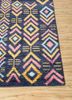 clan blue wool and bamboo silk hand knotted Rug - Corner