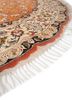 aalam red and orange wool and silk hand knotted Rug - Corner