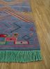 manchaha blue wool hand knotted Rug - Corner