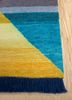 freedom manchaha blue wool and bamboo silk hand knotted Rug - Corner freedom manchaha blue wool and bamboo silk hand knotted Rug - Corner