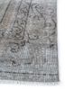 vintage grey and black wool hand knotted Rug - Corner