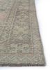 vintage beige and brown wool hand knotted Rug - Corner