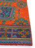 vintage red and orange wool hand knotted Rug - Corner