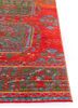 vintage red and orange wool hand knotted Rug - Corner