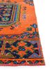 vintage red and orange wool hand knotted Rug - Corner