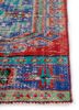 vintage red and orange wool hand knotted Rug - Corner vintage red and orange wool hand knotted Rug - Corner