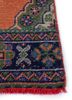 vintage red and orange wool hand knotted Rug - Corner