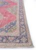 vintage pink and purple wool hand knotted Rug - Corner