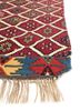 nayaab pink and purple wool flat weaves Rug - Corner