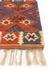 nayaab red and orange wool flat weaves Rug - Corner