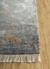 entropy grey and black wool and silk hand knotted Rug - Corner entropy grey and black wool and silk hand knotted Rug - Corner