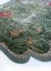 inde rose green wool and silk hand knotted Rug - FoldShot