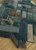 archetype blue wool and viscose hand tufted Rug - FoldShot