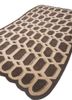 linear beige and brown wool and viscose hand tufted Rug - FoldShot