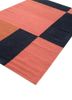 checkers red and orange wool flat weaves Rug - FoldShot checkers red and orange wool flat weaves Rug - FoldShot