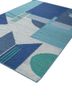 checkers blue wool flat weaves Rug - FoldShot