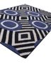 alhambra grey and black wool flat weaves Rug - FoldShot