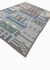 checkers grey and black wool flat weaves Rug - FoldShot checkers grey and black wool flat weaves Rug - FoldShot