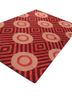 checkers red and orange wool flat weaves Rug - FoldShot checkers red and orange wool flat weaves Rug - FoldShot