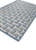 checkers blue wool flat weaves Rug - FoldShot