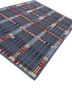 checkers blue wool flat weaves Rug - FoldShot checkers blue wool flat weaves Rug - FoldShot