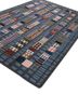 checkers grey and black wool flat weaves Rug - FoldShot checkers grey and black wool flat weaves Rug - FoldShot