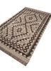 bedouin beige and brown afghan wool flat weaves Rug - FoldShot bedouin beige and brown afghan wool flat weaves Rug - FoldShot