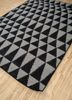 indusbar grey and black wool and viscose flat weaves Rug - FoldShot indusbar grey and black wool and viscose flat weaves Rug - FoldShot