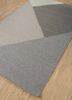 checkers grey and black wool and viscose flat weaves Rug - FoldShot checkers grey and black wool and viscose flat weaves Rug - FoldShot