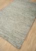 abrash green wool and viscose flat weaves Rug - FoldShot