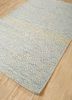 abrash blue wool and viscose flat weaves Rug - FoldShot