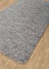 abrash blue wool and viscose flat weaves Rug - FoldShot