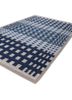 checkers blue wool and viscose flat weaves Rug - FoldShot