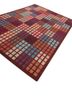 checkers red and orange wool and viscose flat weaves Rug - FoldShot checkers red and orange wool and viscose flat weaves Rug - FoldShot