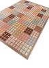 checkers beige and brown wool and viscose flat weaves Rug - FoldShot