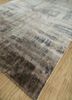 entropy grey and black bamboo silk hand knotted Rug - FoldShot