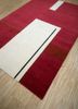 sthir red and orange wool hand knotted Rug - FoldShot