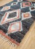 zuri blue afghan wool hand knotted Rug - FoldShot