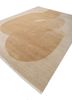 entropy beige and brown wool and silk hand knotted Rug - FoldShot