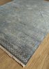 far east grey and black wool and silk hand knotted Rug - FoldShot