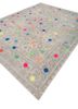 playing with tradition grey and black wool and silk hand knotted Rug - FoldShot