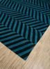 indusbar blue wool flat weaves Rug - FoldShot
