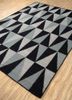 alhambra grey and black wool flat weaves Rug - FoldShot alhambra grey and black wool flat weaves Rug - FoldShot