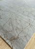 urban pause by kavi grey and black wool and silk hand knotted Rug - FoldShot